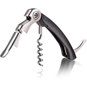 imageVacu Vin Winged Corkscrew  Classic TwoArm Wine Opener with BuiltIn Bottle Opener  Easy Cork Removal  Durable Ergonomic Wine Bottle Opener  Ideal for Home Kitchen ampamp Bar UseBlack