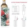 imageVacu Vin Active Cooler Wine Chiller  Reusable Flexible Wine Bottle Cooler  Black  Wine Cooler Sleeve for Standard Size Bottles  Insulated Wine Bottle Chiller to Keep Wine Cold SandFloral