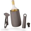 imageVacuVin Host Wine Set  Sand 4Piece  GiftWorthy Wine Accessory Bundle with Cooler Vacuum Saver Twister Corkscrew ampamp DripFree Server  Made from Recycled MaterialGraphite